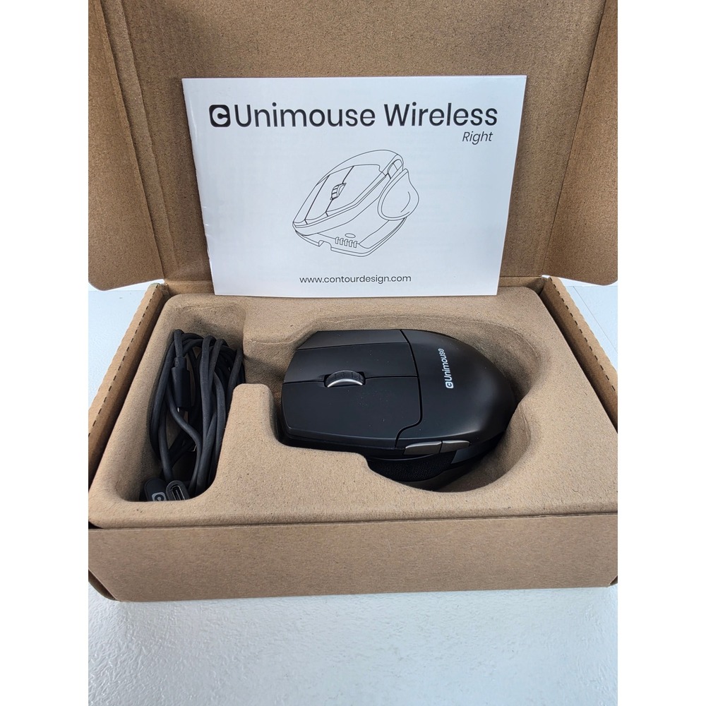 Contour Design Unimouse Wireless Right Handed Ergonomic Mouse CDUMBK11001 Black